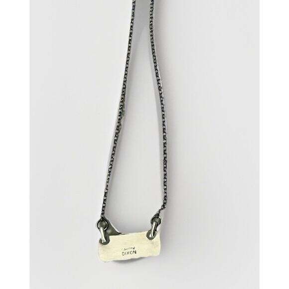 Navajo Kingman Turquoise Dixon Sterling Silver Bar Necklace 17" by J Dixon 6.9g - Picture 12 of 16